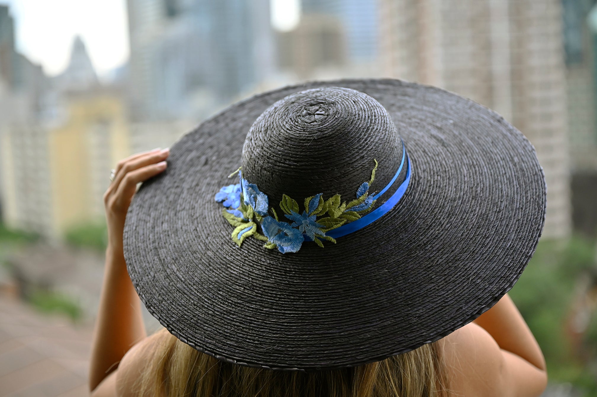 Beach Straw Hat - Lace Embellished